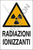 Cartello adesivo cm 6x4 radiazioni ionizzanti