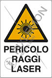Cartello alluminio cm 30x20 pericolo raggi laser