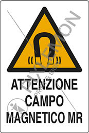 Cartello alluminio cm 30x20 attenzione campo magnetico mr