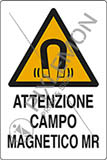 Cartello adesivo cm 18x12 attenzione campo magnetico mr