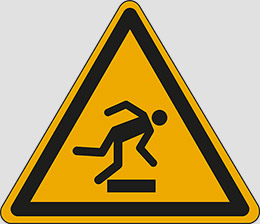 Cartello alluminio lato cm 60 warning: floor-level obstacle