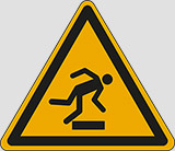 Cartello adesivo lato cm 10 warning: floor-level obstacle