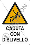 Cartello adesivo cm 18x12 caduta con dislivello