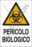 Cartello adesivo cm 18x12 pericolo biologico
