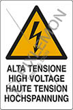 Cartello alluminio cm 30x20 alta tensione high voltage haute tension hochspannung