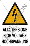 Cartello alluminio cm 30x20 alta tensione high voltage hochspannung