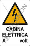 Cartello adesivo cm 18x12 cabina elettrica a   volt