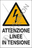Cartello alluminio cm 30x20 attenzione linee in tensione