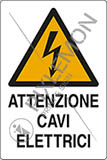Cartello alluminio cm 70x50 attenzione cavi elettrici