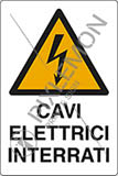Cartello alluminio cm 30x20 cavi elettrici interrati