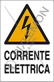 Cartello alluminio cm 50x35 corrente elettrica