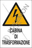 Cartello adesivo cm 18x12 cabina di trasformazione