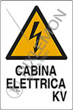 Cartello alluminio cm 30x20 cabina elettrica  kv