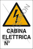 Cartello alluminio cm 30x20 cabina elettrica n°