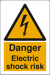 Adesivo cm 30x20 danger electric shock risk