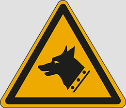 Cartello plastica lato cm 20 warning: guard dog