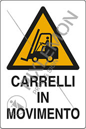 Cartello adesivo cm 30x20 carrelli in movimento