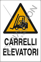 Cartello adesivo cm 30x20 carrelli elevatori