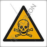 Cartello adesivo cm 12x12 pericolo sostanze tossiche - warning: toxic material