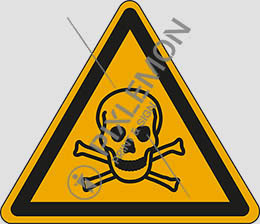 Cartello alluminio lato cm 40 warning: toxic material