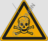 Cartello adesivo lato cm 20 warning: toxic material