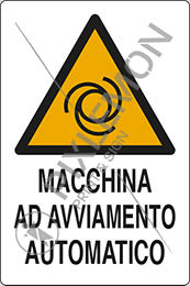 Cartello adesivo cm 18x12 macchina ad avviamento automatico