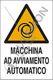 Cartello adesivo cm 18x12 macchina ad avviamento automatico