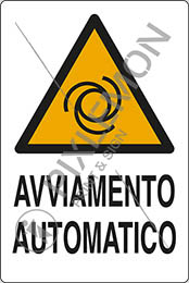 Cartello adesivo cm 6x4 avviamento automatico