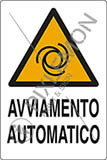 Cartello adesivo cm 6x4 avviamento automatico