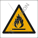 Cartello adesivo cm 8x8 pericolo materiale infiammabile - warning: flammable material