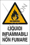 Cartello alluminio cm 18x12 liquidi infiammabili non fumare
