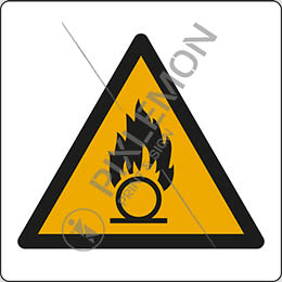 Cartello alluminio cm 12x12 pericolo di sostanze comburenti - warning: oxidizing substance