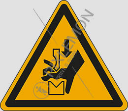 Cartello adesivo lato cm 10 warning: hand crushing between press brake tool