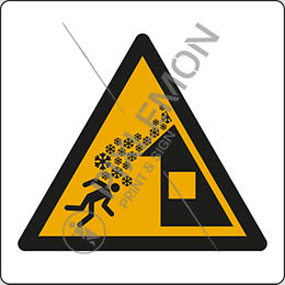 Cartello alluminio cm 12x12 avvertimento: caduta neve dal tetto - warning: roof avalanche