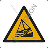 Cartello alluminio cm 35x35 attenzione; scivolamento - warning; slipway