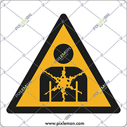 Cartello adesivo cm 12x12 attenzione; sostanza o miscela pericolosa per la salute - warning; substance or mixture presenting a health hazard