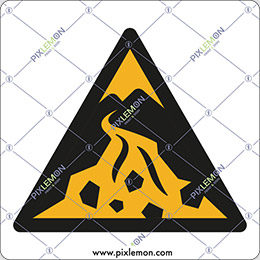 Cartello alluminio cm 20x20 attenzione; zona di colata detritica - warning; debris flow zone