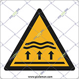 Cartello alluminio cm 20x20 attenzione; zona di inondazione - warning; flood zone