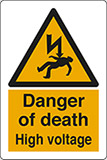 Adesivo cm 30x20 danger of death high voltage