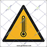 Oznaka nalepka cm 8x8 pozor visoka temperatura v prostoru