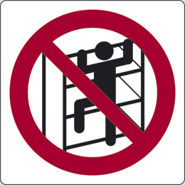 Oznaka nalepka cm 12x12 prepovedano plezanje po skladiščnih policah