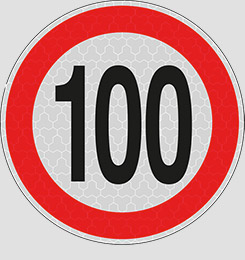 Odsevna nalepna oznaka razred 2 - 10 let premer cm 20 omejitev hitrosti 100