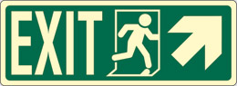 Oznaka nalepka luminiscenčna cm 40x15 exit stopnice gor desno