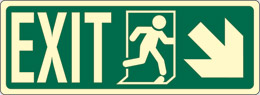 Oznaka nalepka luminiscenčna cm 40x15 exit stopnice dol desno