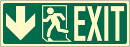Oznaka nalepka luminiscenčna cm 40x15 exit dol levo