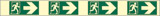 Oznaka nalepka luminiscenčna cm 98x4,8 zelena talna oznaka smeri izhoda v sili - desno - protizdrsna