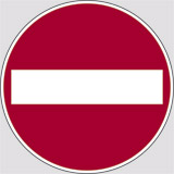 Oznaka nalepka premer cm 20 prepovedan promet v eno smer, prepovedan vstop