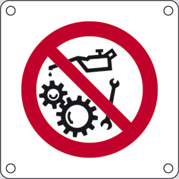 Oznaka aluminij cm 4x4 prepovedan vklop strojev in naprav med popravilom stroja