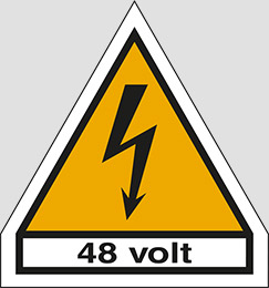 Oznaka nalepka stranica cm 3 -h cm 0,7 n° 12 48 volt
