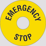 Oznaka nalepka premer cm 9 notranji cm 3,05 emergency stop